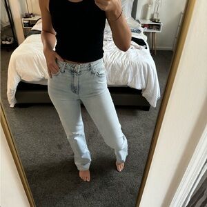 NWT Jonathan SIMKHAI Liam High Rise Straight leg Hermosa light blue wash denim